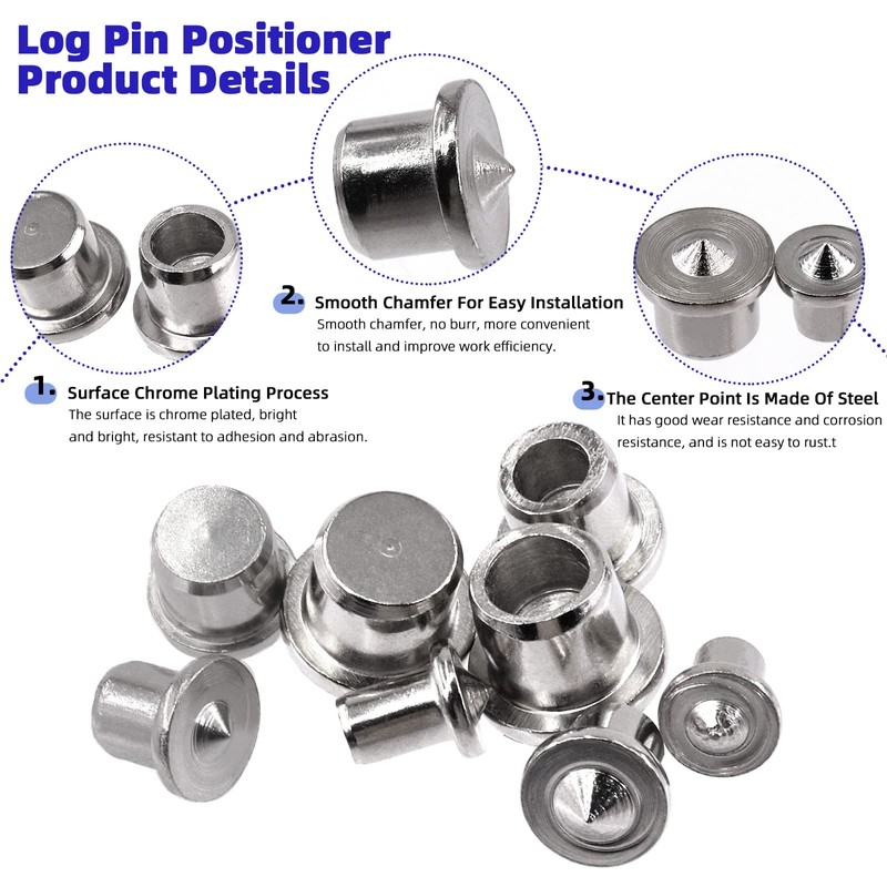 Glarks 508Pcs 1/4" 5/16" 3/8" 1/2" Wooden Dowel Pins Beveled