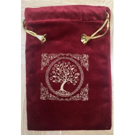 Indian Consigners Soft Velvet Pouch for Tarot, Altar, Rune, Gift, Crystal, jewelry Wrap Bags for Precious, Sacred and Spiritial Items (Maroon Red)