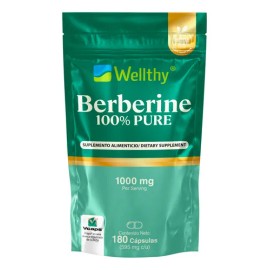 Berberina 100% Pura 180 Cápsulas Wellthy Sabor Sin Sabor
