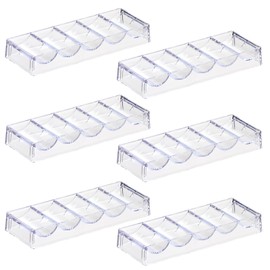 LUOBAO Acrylic Poker Chip Tray Rack- Clear Organizer for 100 Standard Casino Chips-Suitable for Texas Hold'em, Blackjack, Gambling, Poker Clubs, Parties, or Family Casino Nights