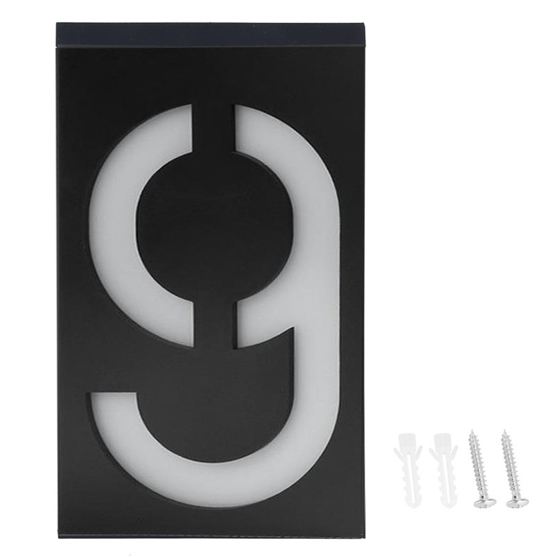 Outdoor Solar Power LED Number Sign Light House Hotel Store