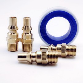 Brass 1/4'' Male NPT Propane Gas Hose Quick Connect Plug Fitting Fit for RV Protable BBQ Shutoff Valve Coupler