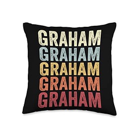 Graham Washington Graham WA Retro Vintage Text Throw Pillow