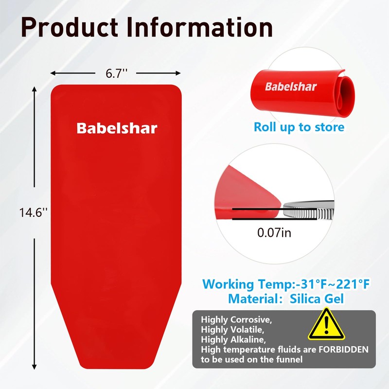 Babelshar Foldable Flexible Funnel for Oil Change, Form a Funnel