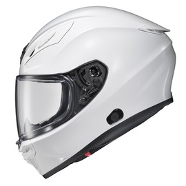 ScorpionEXO R430 Full Face Street Motorcycle Helmet with Bluetooth Ready Speaker Pocketss DOT/SNELL Approved Solid (White - Large)