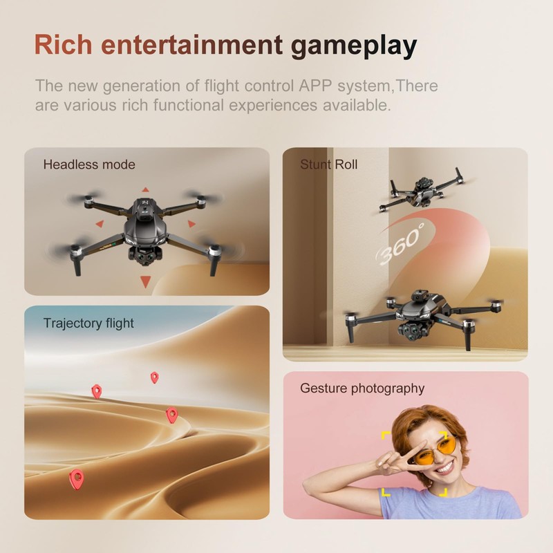 Brushless RC Drone with 4K Dual Camera, 4.5-inch HD Screen