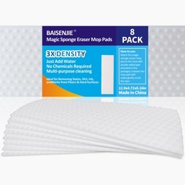 Mops Pad for Floor Cleaning,Magic Sponges Eraser Cleaning Mop Pads Refills Suitable for 13" Flat mop Head (Mop Pad Refill,13"x4.72"x0.16")