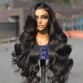 200 Density Highlight Ombre Lace Front Wig Human Hair 13x4 HD 4/27 Honey Blonde Lace Frontal Wigs Pre Plucked with Baby Hair Colored Body Wave Lace Front wig Human Hair Natural Hairline:_ black_32inch