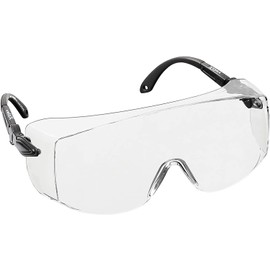 voltX 'OVERSPECS' Large Size, Industrial Safety Over Glasses - UKCA & CE EN166f certified (Clear Lens) - individually adjustable temples - antifog, scratch resistant, UV400 protection