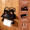 Bear Toilet Paper Holder with Shelf - Rustic Bathroom Wall