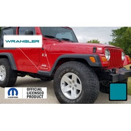 Decal Mods Fender Wrangler Small Side Logo Graphic fits Jeep Wrangler TJ (1997-2006) (Set of 2) (Turquoise/Teal) | SJ3Y2