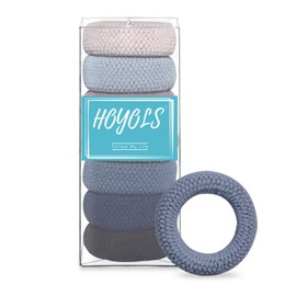 HOYOLS Large Thick Hair Scrunchies Large Cotton Stretch Ponytail Holder Seamless Hair Bands Hair Ties Accessories for Men and Women No Wrinkles Headband (7 Piece Set), Assorted