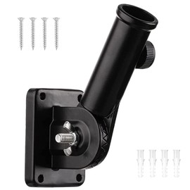 Flagpole Bracket, Adjustable Wall Mount Flag Pole Holder, for Flag Decoration, Black