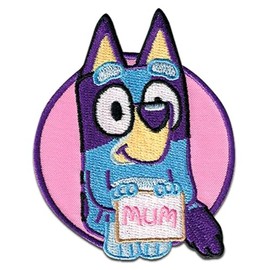 Comercial Mercera, Sew-On Patches, Bluey, Sign Bluey, Pink Colour, Patch Ideal for Hats, Jackets, T-Shirts or School Bags, 100% Polyester, 6 x 8 cm