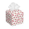 OHEGBXE Tissue Box Holder Fruit Cherry Square Leather Tissue Box