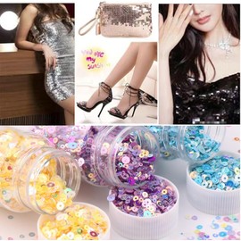 1 Bottle Round Glitter Sequins 2mm/3mm/4mm Flat Loose Sequins for DIY Crafts Sewing Clothing, Mixed Colors