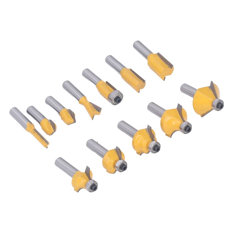 12PCS Router Bits 8mm Shank Carbide Blade Woodworking Milling Cutter