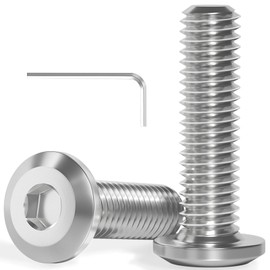 Wavanta M8 Bolts, M8 x 12mm Flat Head Hex Socket Cap Screws Bolts, Full Thread A2 304 Stainless Steel Screws with Hex Key, Ideal for Furniture Assembly/Machinery Repair Pack of 20