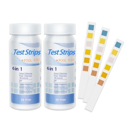 Hot Tub 6 In 1 Test Strips,PH Test Strips,PH Tester For Water,Water Testing Kits For Drinking Water,For Rapid Determination Of Chlorine,PH,Total Alkalinity In Water (100)