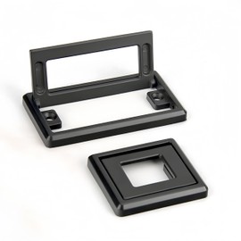 2 Pcs Aluminium Alloy Flip Handle Hidden Door Pull Handles Recessed Drawer Knob for Windows Cabinets Furniture Door W/Screws (Black, Hole Distance:64MM/2.52")