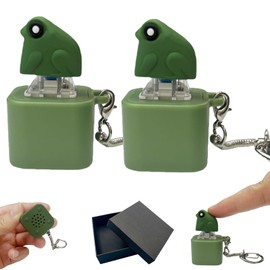 Frog Croaking Fidget Toy - Rechargeable Frog Croaking Keychain, Frog Croaking Stress Reliever with Colorful Lights, Fun & Portable Anxiety Relief Toy (2PC Frog Croaking)