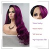 Angle Lucky Dark Purple Lace Front Wig Long Wavy Ombre