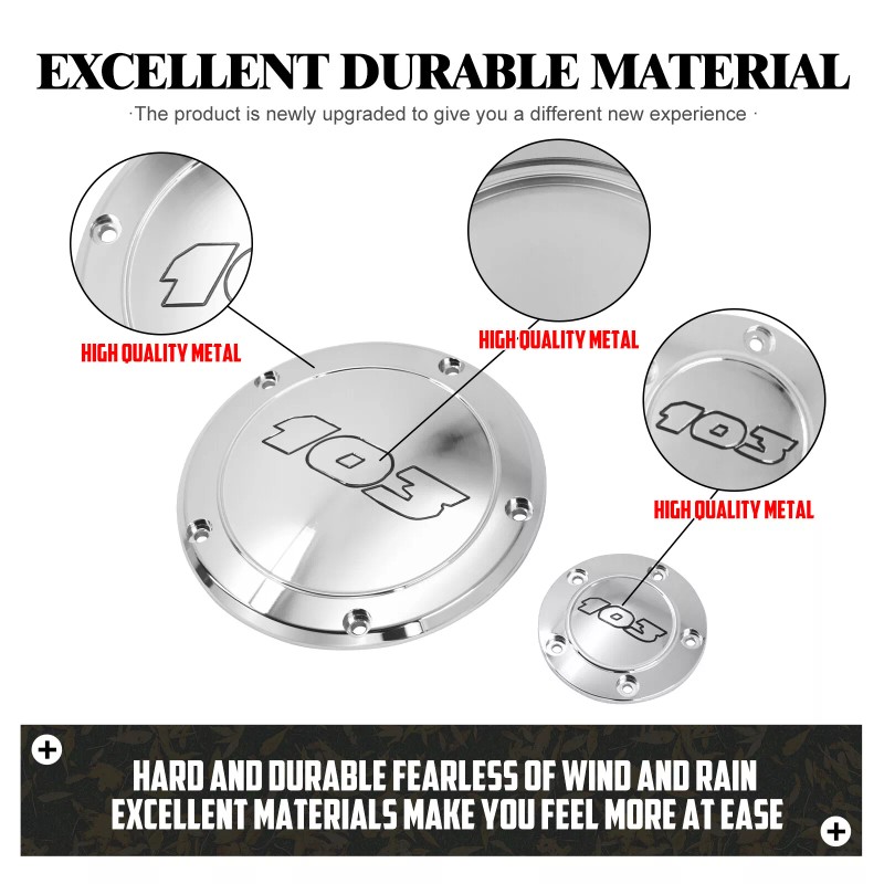 YHMTIVTU Chrome 103 Derby Timing Timer Cover For Harley Touring
