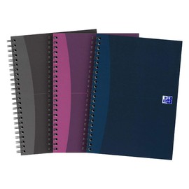 Oxford My Notes A5 Notebook, Hardcover Wirebound, Lined, 140 Pages In Assorted Colours (Pack of 3),Black, Pink, Navy
