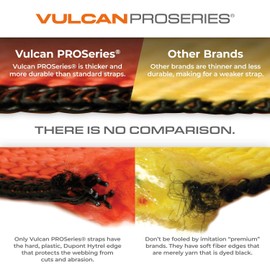 VULCAN Winch Strap with Flat Hook - 2 Inch x 27 Foot - 4 Pack - PROSeries - 3,300 Pound Safe Working Load