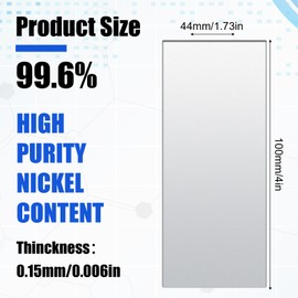 Zonon 30 Pcs Pure Nickel Strip100x44x0.15mm Nickel Sheets 4 x 1.73 x 0.006 Inches, 99.6% Pure Anode Sheet for Electroplating and DIY Plating Experiment
