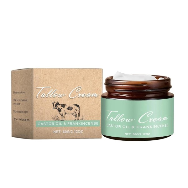 branded Grass Fed Beef Tallow for Skin, Frankincense Balm, Organic