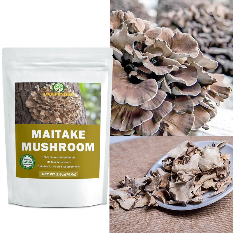Dried Raw Maitake Mushrooms - 2.5 oz, All-Natural Whole Maitake