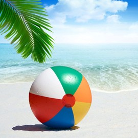 Inflatable Beach Ball 3 Pieces 30 cm Rainbow Beach Ball Colourful Pool Beach Swimming Pool Toy Ball for Children Adults Colourful