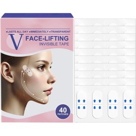 Bluemega Cinta Lifting Invisible para Rostro en V- Elevación Natural Efecto lifting y reafirmante, Hidratante, Transpirable, Adhesión Segura, Efecto Lifting Natural,Fácil de Usar y Ajustar