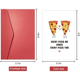 SuperShunhu Cute Pizza Pun Birthday Card for Him Her, Lovely Anniversary Valentines Day Card for Boyfriend Girlfriend, Funny Love Greeting Card, Every Pizza Me Card