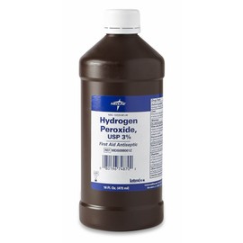 Medline Hydrogen Peroxide, 3% USP, 16 oz., Perfect for First Aid Supplies, Pack of 12