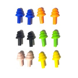 6 Pairs Reusable Silicone Swimming Earplugs Silicone Noise Cancelling Ear Plugs Waterproof Earplugs for Swimming and Sleeping,Learning, Hearing Protection, Concerts, Shooting
