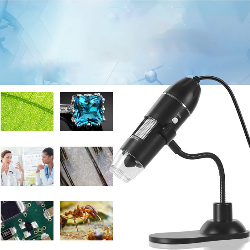1000X Bracket Portable Digital USB Microscope with Built In 8