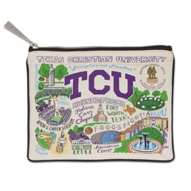 Catstudio Collegiate Zipper Pouch, Texas Christian University Travel Toiletry Bag, Ideal Gift for Alumni, Makeup Bag, Dog Treat Pouch, or Travel Purse