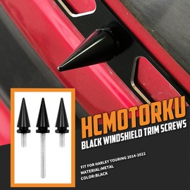 HCmotorku Motorcycle Windshield Trim Screws Windscreen Screws Spike Bolts Fit for Harley Electra Glide Street Glide Trike 2014-2024 (Black)