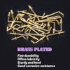 Swpeet 120Pcs 6 Sizes Gold Brass Plated Metal Screw-in Square