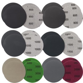 Pack of 24 Sandpaper 75 mm Velcro, Grit 600/800/1000/1500/2000/3000, Sanding Pads Round Without Hole Wet Dry Sanding Discs Random Orbital Sandpaper Set for Metal Wood