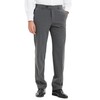 Plaid&Plain Men's Straight Fit Elastic Waistband Dress Pants in Grey