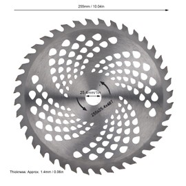 Universal Brush Cutter Blade, Trimmer Weed Blade Weed Eater Blade Brush Cutter Saw Blade Lawn Mower Grass Trimmer 40T Garden Tool Cutting Disc 255 x 25.4 mm
