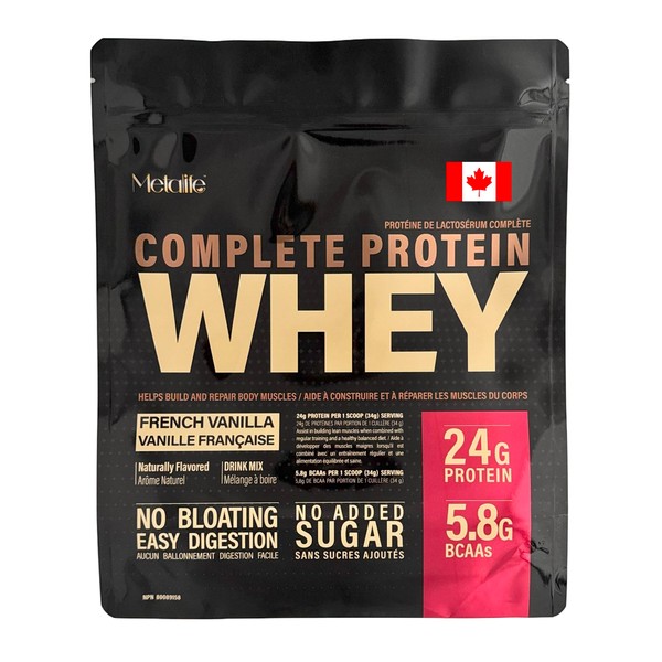 MetaLife Complete Whey Protein Powder – French Vanilla – 24g