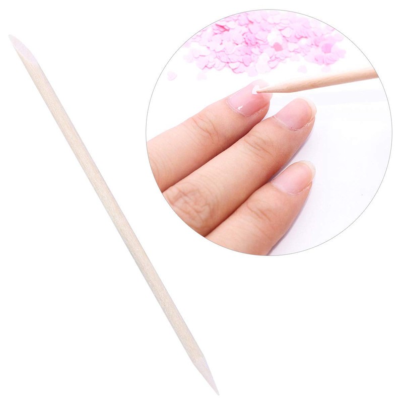 BTYMS 1000 Pcs Orange Wood Sticks 4.5 Inch Cuticle Pusher