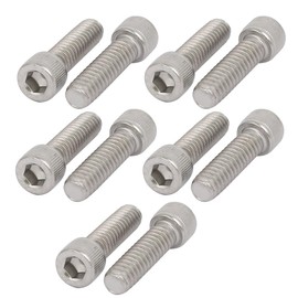 TOP-VIGOR 10Pcs Hexagon Socket Head Cap Screws, 1/4"-20 x 7/8" 304 Stainless Steel Replacement Machine Fastener Screws for Bicycle Motorcycle Repair, Professionals Landlords Repairmen