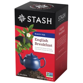 Stash Tea English Breakfast Black Tea - Caffeinated, Non-GMO Project Verified Premium Tea with No Artificial Ingredients, 20 Count (Pack of 6) - 120 Bags Total