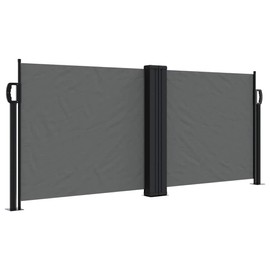 vidaXL Retractable Side Awning – Anthracite, Polyester, Steel, 39.4"x236.2" – Water & UV Resistant Outdoor Privacy Screen for Balcony, Garden, Patio