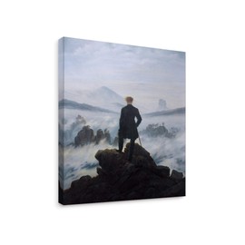 Niwo ART - Wanderer above the Sea of Fog, World's Most Famous Paintings Series, Canvas Wall Art Home Decor, Gallery Wrapped, Stretched, Framed Ready to Hang (24"x20"x3/4")